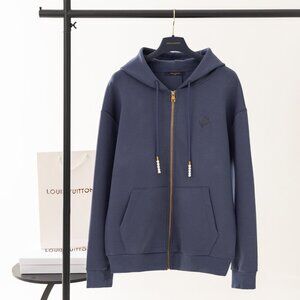 Louis Vuitton Embroidered Jersey Zip-Through Hoodie